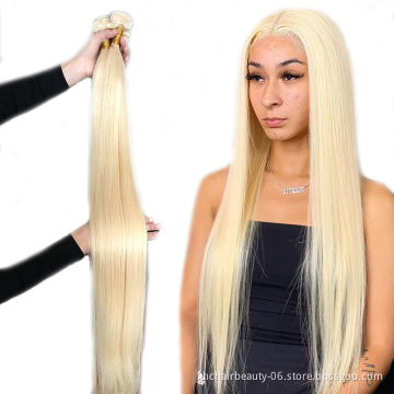 613 Blonde 1/3/4 Brazilian Hair Bundle Straight Weave Remy Human Hair Weft 26 28 30 32 34 36 38 40 Inch